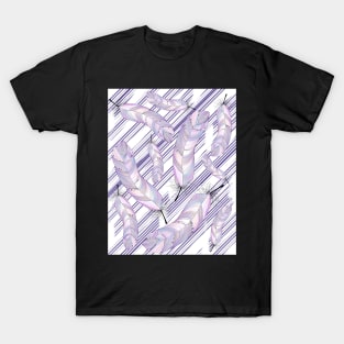 Iridescent Rosegold and Purple Feather Fantasy T-Shirt